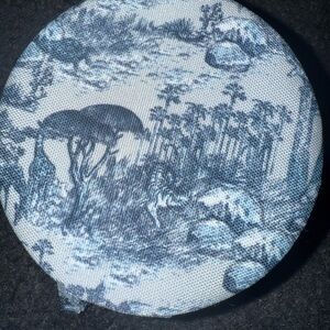 Dior around the world Blue and White Toile Pattern Fabric Button jewelry box